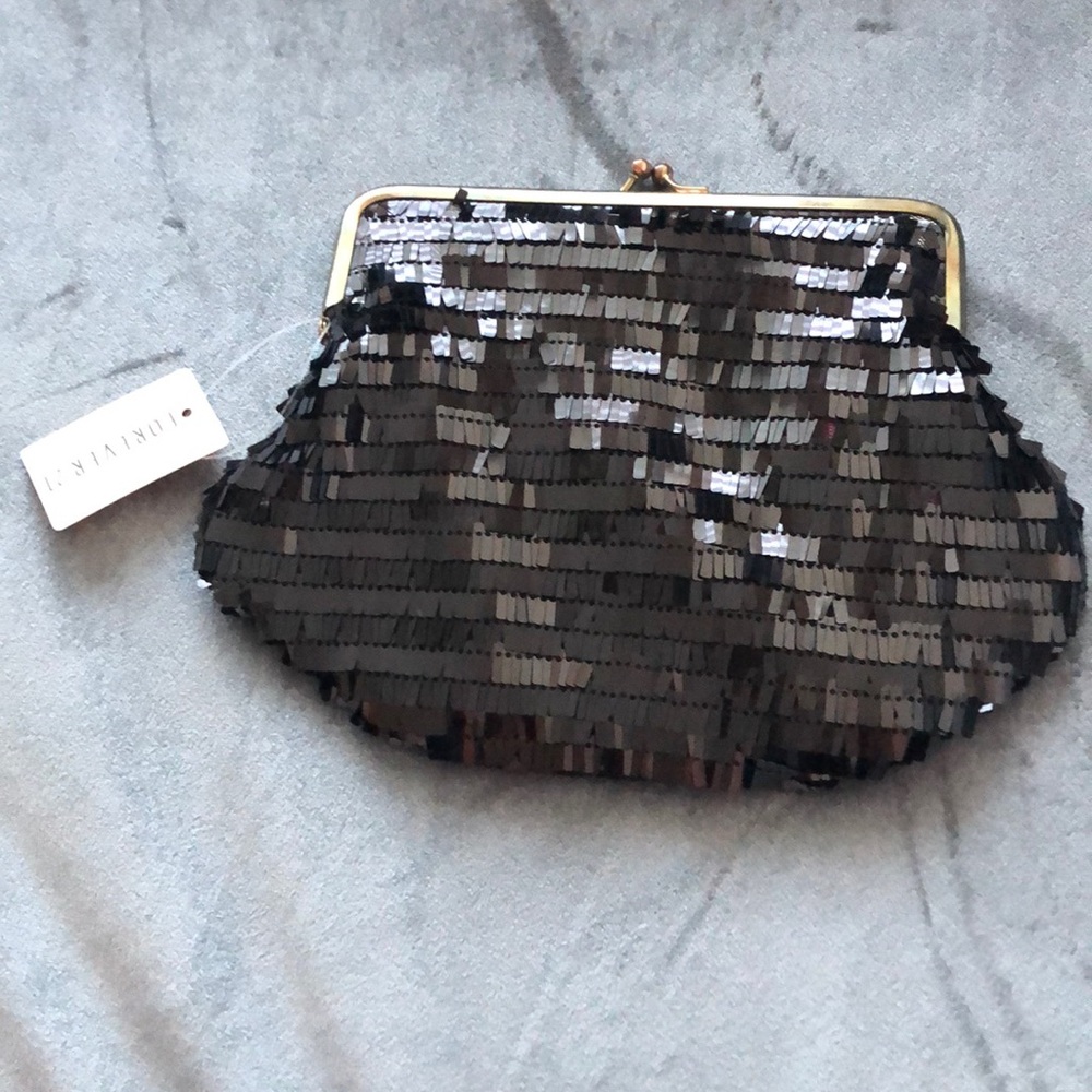 Black sequin clutch